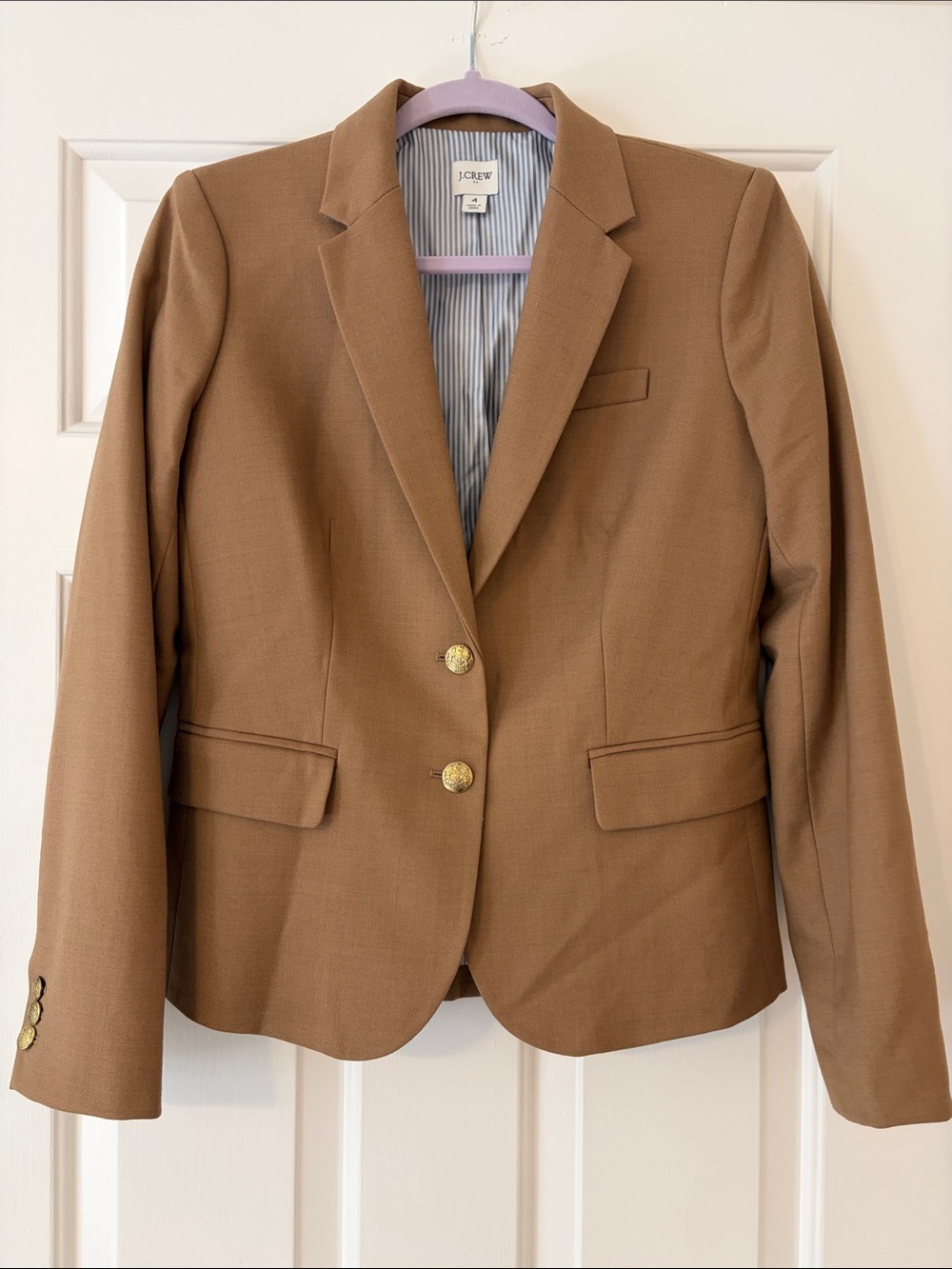 NWOT J. Crew Factory Camel Blazer with Gold Buttons